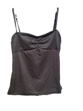 Shein Black Polka Dot Satin Cami Top Size Small